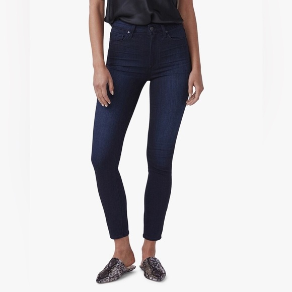 NWT Paige Margot Super High Rise Ultra Skinny Lana Wash Dark Denim